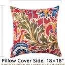 JMGBird Water-Resistant Outdoor Pillows Set of 2, 18x18 inch Durable Red with Pomegranate Flower Pattern Throw Pillows with Inserts for Patio Furniture