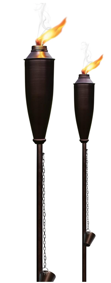 Evergreen 2 Pack Of Ready To Assemble Metal Torches Black