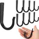 Wall Hooks for Hanging Coat/Towel - 50LB Screw in Metal Hanger Wall Mount, for Outdoor, Closet, Door, Bathrooms, Backpack, Robe, Black 12 Sets