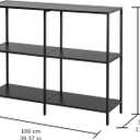 HDANI 39.4 Inch Metal Console Table with 3 Tier Strage Shelves,Narrow Entryway Table,Modern Sofa Tables for Entryway, Living Room,Bedroom,Black, 39.37×11.81×31.5in