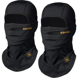 Balaclava Windproof Ski Mask Cold Weather Keep Warm Face Mask for Winter Motorcycling Ice Fishing Men (2pack -Black & Black)