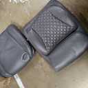 Amazon Basics Ergonomic Executive Office Desk Chair with Lumbar Support, Flip-up Armrests, Adjustable Height, Grey Leather