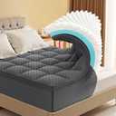 King Mattress Topper, 4.5 Inch Memory Foam Mattress Topper for Back Pain - 2.5" Cooling Memory Foam Soft and Supportive + 2" Pillow Top Mattress Pad Cover, with 8-21" Deep Pocket, Dark Gray