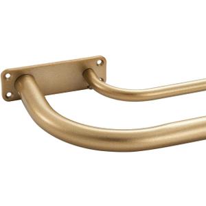 Wrap Around Double Curtain Rods 28-48 Inch, Antique Gold Double Curtain Rods, Room Darkening Double Drapery Rods, Heavy Duty 1-Inch Front and 5/8 Inch Back Telescoping Double Blackout Window Rods