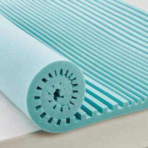 2 Inch Cooling Gel Memory Foam Mattress Topper Cal King, 5-Zone Back Pain Relief Bed Topper, Orthopedic Pressure Relief Mattress Pad, Wave and Cube Ventilated Design, CertiPUR-US Certified