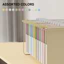 Ansook 12 Pack Hanging File Folders, Plastic 1 Inch Expansion Legal Size File Folders with Adjustable Tabs, Assorted Colors Hanging Organizers for Filing Cabinet, Home Office Law Firm Document Storage
