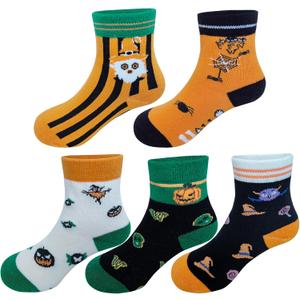 5 Packs Halloween Socks for Boys Girls,Novelty Holiday Sock Funny Crew Socks Spooky Halloween Gifts Easter Carnival