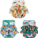 Dog Diapers Washable (3 Pack), Reusable Female Dog Diapers Highly Absorbent for Heat, Incontinence, XS