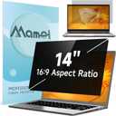 Mamol Laptop Privacy Screen 14 Inch Compatible with Lenovo/HP Envy/Dell/Acer/Asus/Thinkpad, 16:9 Aspect Removable Anti Glare Blue Light Privacy Screen Filter, Computer Monitor Security Shield 14 In