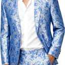 Cloudstyle Mens 2 Piece Paisley Dress Suit One Button Party Wedding Blazer Pants Sets, XL