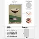 Vintage Cocktail Wall Art Espresso Martini Poster Funky Aesthetic Canvas Prints Retro Bar Cart Decor for Bar Bedroom 8x12inch Framed