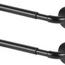 TYRON 2 Pack Magnetic Curtain Rod for Metal Doors Adjustable 30-40 Inch, 3/8 in. Diameter, French Door Magnetic Curtain Rods, Magnetic Cafe Rod(Black)