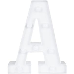 Restaurantware Illumify 6.9 x 1.2 x 8.7 Inch Light Up Letter 1 Durable Marquee LED Light - Letter A Touchproof White Plastic Party Light Keyhole Slot For Parties Weddings Or Special Events