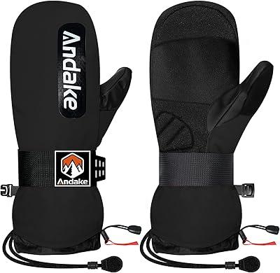 Andake Winter Ski Mittens for Men Women&Teenager,Waterproof & Insulated Snow Gloves, Warm Cold Weather Mittens,Professional Snowboard Mittens for Skiing, Snowboarding,Winter Sports