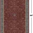 Hazo Haus Burgundy 2x4 Washable Entry Rug for Inside House, Kitchen Floor, Thin Door Mats for Inside Entry, Washable Non Slip Low Pile Stain & Fade Resistant, Modern Eclectic Floral Decor