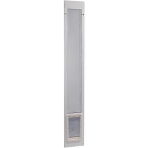 Ideal Pet Products Aluminum Pet Patio Door, Adjustable Height 77-5/8" to 80-3/8", 7" x 11-1/4" Flap Size, White