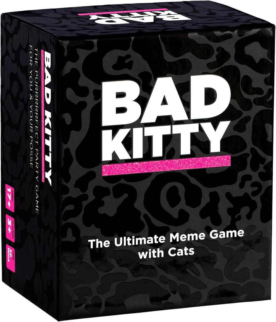 Bad Kitty Party Game - The Ultimate Meme Game with Cats - Exploding with Hilarious Kittens for White Elephant Parties, Stocking Stuffers + Board Games Night with Friends
