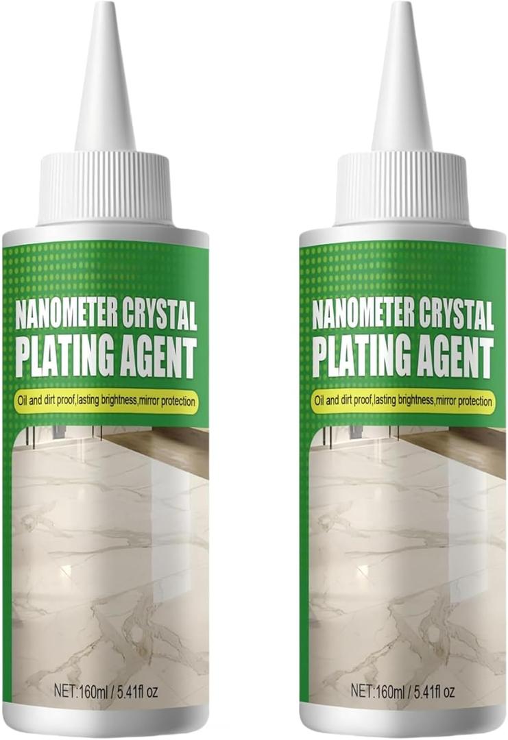 Wunhunew 2 PCS Marble Nano Crystal Plating Agent, Stone Crystal Plating Agent for Permanent Hold & Shine Effect Fast Drying (10.92 floz)