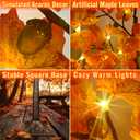 7FT Lighted Fall Tree, Artificial Maple Tree with Lights, LED Fall Tree with Timer, 8 Lighting Modes, LED Maple Tree for Thanksgiving&Fall Decor.