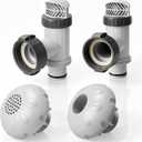 Pool Inlet and Outlet Fittings for Intex Pool Pump, Includes Plunger Valve, 1.5" Outlet Strainer & Inlet Nozzle, Replacement Above Ground Pool Parts Pool Hose Adapter for Intex Sand Pump