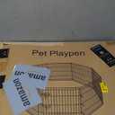 Dog Pen Pet Playpen Dog Fence Indoor Foldable Metal Wire Exercise Puppy Play Yard Pet Enclosure Indoor Outdoor 8 Panels 24 Inch with Bottom Pad/Top Cover (Black with top Cover)
