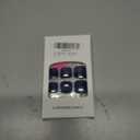 Square Press on Toenails Short Fake ToeNails with Glitter Designs Dark Blue Nail Press ons Glossy Glue on Tonails Summer False Toenails Full Cover Artificial Stick on Nails for Women 24Pcs