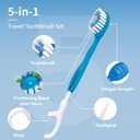 Kifmurase 23PCS Mini Disposable Toothbrushes, 5in1 Portable Pre Pasted Travel Toothbrush with Toothpaste Tongue Scraper Floss Pick, Individually Wrapped Adult Kids Toothbrush with Freshening Bead
