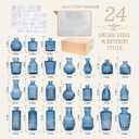  24PCS Mini Bud Vases As Wedding Centerpieces for Tables,Clear Bud Vases for Flowers,Small Flower Vases Suitable for Birthday Party,Anniversary,Wedding Reception,Baby Shower (Blue, 24PCS)