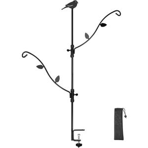 Deck Bird Feeder with Multi-Hooks and Adjustable Branches for Porch