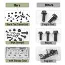Mr. Pen- Nuts and Bolts Assortment Kit, 272 pcs, Black Carbon Steel, Grade 10.9, M6, M8, M10(12mm to 30mm), Flange Hex Head Metric Assorted Nuts and Bolts