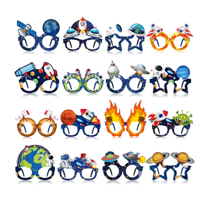 Ireer 32 Pcs Space Party Favors Space Party Paper Eyeglasses Astronaut Solar Paper Glasses Supplies Birthday Photo Booth Props Planet Birthday Supplies Decorations