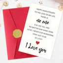 6 x IDU Happy Anniversary Card,Anniversary Card Gifts for Husband Wife Boyfriend Girlfriend Couples,Wedding Anniversary Cards for Partner Men Women Him Her
