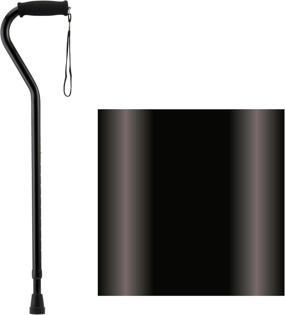 NOVA Offset Walking Cane for Seniors, Men & Women – Lightweight Adjustable Walking Cane with Soft Foam Grip, Wrist Strap, Anti-Rattle Lock & Non-Slip Tip – Stylish Mobility Aid