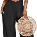 Nimsruc Womens Jumpsuit Casual Loose Sleeveless Adjustable Spaghetti Straps Wide Leg Pants Baggy Overalls With Pockets S 