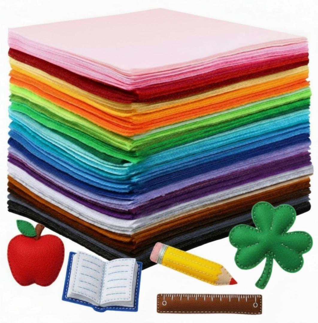 Reginary 120 Pcs, 12 x 8 Inch Felt Sheets for Craft 40 Assorted Color Felt Squares Stiff Paper for St Patrick's Day Easter Day DIY Craft Sewing Patchwork (Classic)