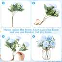 Zeyune 6 Sets Mason Jar Centerpiece Table Decorations, Artificial Peony Baby's Breath Flower Bouquets, Faux Flowers with Vase, Rustic Decor Gifts for Home, Wedding, Holiday (Blue)
