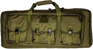 DDT Death Dealer Tactical Padded Double Long Rifle Pistol Case USA Veteran Owned w/Backpack Straps - Lockable (Green)