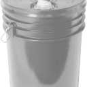 Meranti 5 Gallon Pail Lid with Pour Spout and Gasket | fits 3.5, 5, 6, 7 gallon buckets (1 Pack, Gray)