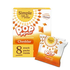 Simple Mills Pop Mmms Cheddar Baked Snack Pack Crackers, Healthy Snacks for Kids, Individual Packs, Gluten Free, 8 Ct (Pack of 1) (5.6 Ounce (Pack of 1))BBD:02-22-26