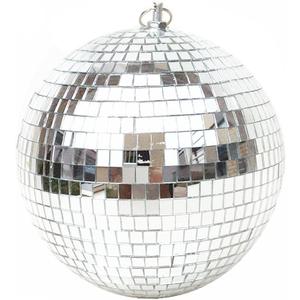 8 Inch Mirror Disco Ball Hanging Disco Ball for Party Stage Wedding Holiday Decoration, Silver