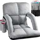 Wide Stadium Seats with Back Support, Bleacher Chairs with Comfy Cushion, 6 Reclining Positions, Portable Stadium Chair Bleacher Seat with Armrests for Outdoor Sport Events, Camping, Beaches (Gray) (Wide - 16.8" to 22.5", Grey)