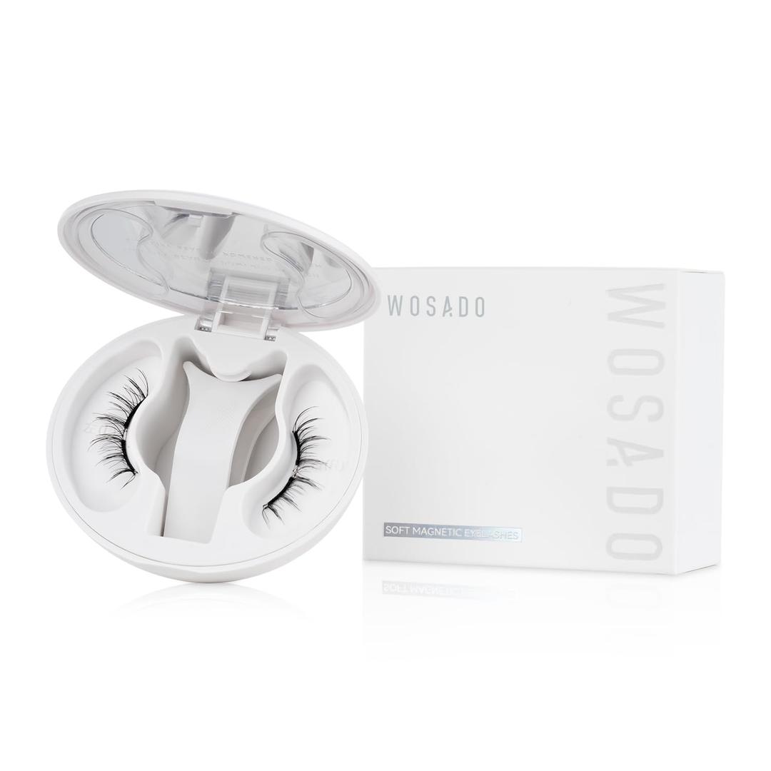 WOSADO Magnetic Eyelashes with Applicator Kit, No.14+ FROST BLACK PLUS, 23mm Reusable Magnetic Lashes without Eyeliner, Glue-free False Lashes, Waterproof, Lightweight, Suit for Natural Makeup