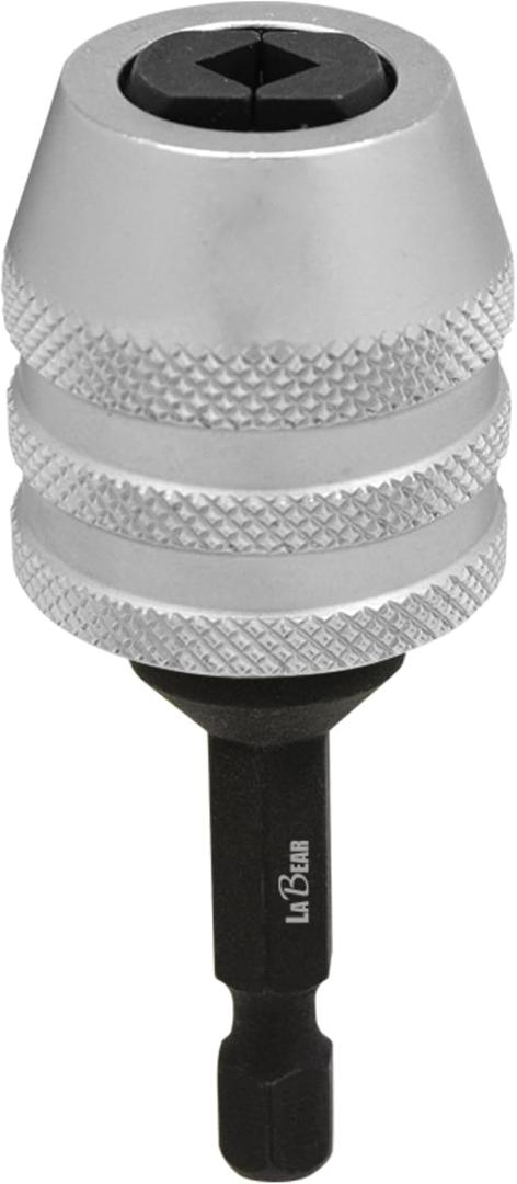 LABEAR Adjustable Tap Chuck M6M12, Keyless Quick Change Tap Holder, 1/4" Hex Shank Tap Adapter for Drill Driver, Cr-V Steel Heavy Duty Threading Tool for Auto Repair & Metalworking