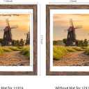 12x16 Picture Frame 5 Pack, Rustic Brown Photo Frame, Display Pictures 11x14 with Mat or 12x16 without Mat for Horizontal or Vertical Wall Mounting, Wall Gallery Frame for Artwork Certificate