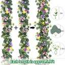 Waipfaru 4Pcs Eucalyptus Garland with Daisy 3D Butterfly, Green Garland with Flowers, 5.9FT Artificial Faux Eucalyptus Leaves Vines for Table Mantle Home Wedding Party Indoor Outdoor Decor