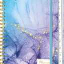 2026 Planner, A5 Weekly and Monthly Planners with Tabs, Spiral Bound Daily Calendar 2026 Planner, Agenda Organizers from Jan. to Dec., Hardcover Habit Tracker Journal 6.18" x 8.5"(Blue Marble)