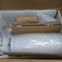 Alynzee Gold Chandeliers for Dining Room, 6-Light Modern Chandelier Light Fixture Over Table, with White Fabric Shade, 34" Large Transitional Kitchen Pendant Lights for Living Room Bedroom Foyer