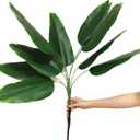 CATTREE 33 inch Tall Artificial Banana Tree, 9 Branches with Brown Leaves, UV Resistant Plastic, Ideal for Decorating Indoors or Outdoors