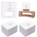 Lesnala 153pcs Hair Clip Display Cards, Strong Hold Jaw Clips PVC Holder Rectangle Paper Cardboard for Selling Claw Clips Hair Barrettes Accessorie Organize Display (White)
