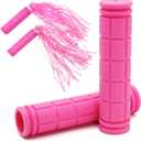 Bike Handle Grips with Tassel Streamers for Girls Boys and Kids, Non-Slip Bicycle Handlebar Grips Cover for Mountain Bike, Scooters Road Bike BMX MTB Cycling Replacement Parts